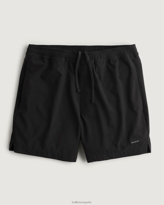 fondos hombres negro pantalones cortos híbridos 5'' Hollister 0R4JP1100